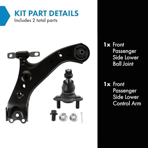 TRQ Front Lower Control Arm with Ball Joint Set Passenger Side 2 Pieces Compatible with 2019-2023 Toyota RAV4