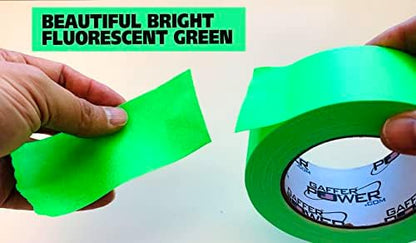 Real Professional Grade Gaffer Tape| USA Made | No Residue | Non-Reflective | Multipurpose |Weather Resistant | Heavy-Duty | Green Fluorescent, 2 in X 30 Yds
