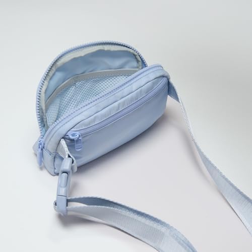 Pander Two Way Zipper Fanny Pack Nylon Everywhere Belt Bag for Women, Water Repellent Waist Packs, Crossbody Bags with Adjustable Strap (Windmill Blue).