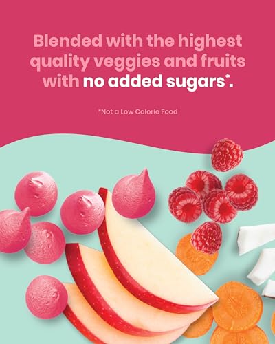 Amara Smoothie Melts - Carrot Raspberry - Baby Snacks Made With Fruits and Vegetables - Healthy Toddler Snacks For Your Kids Lunch Box - Organic Plant Based Yogurt Melts - 6 Resealable Bags