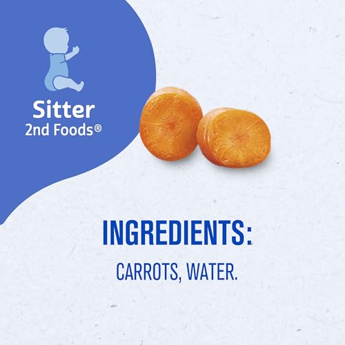 Gerber Stage 2 Baby Food, Carrot Puree Tubs, No Added Salt, No Artificial Colors or Flavors, Baby Puree, 16-Pack