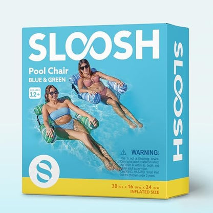 SLOOSH Inflatable Pool Floats Adult,2 Packs Floating Lounge Chairs,Blow up Pool Noodles for Adult Heavy Duty,Floating Chair for Party Summer Water Beach Lake Fun
