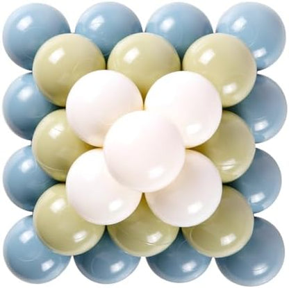 GOGOSO Ball Pit Balls - 2.15inch Plasticsball for Kids Toddlers Birthday Gifts, Summer Vibrant Colors Visual Stimulation Xmas Decor, Creamy Green+Creamy Blue+ Soft White