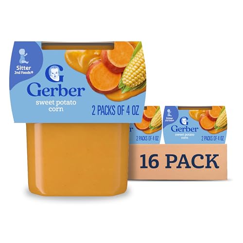 Gerber 2nd Foods Sweet Potatoes & Corn, 4 Ounce Tubs, 2 Count (Pack of 8)
