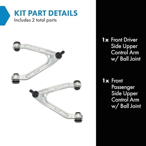 TRQ Front Upper Control Arm with Ball Joint Set Compatible with 2006-2010 Hummer H3 2009-2010 H3T