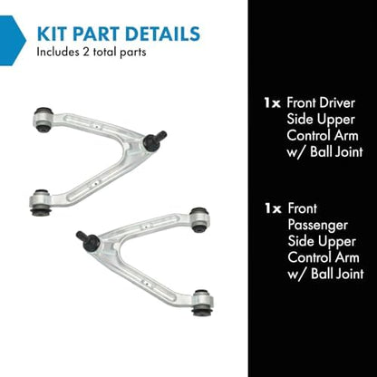 TRQ Front Upper Control Arm with Ball Joint Set Compatible with 2006-2010 Hummer H3 2009-2010 H3T
