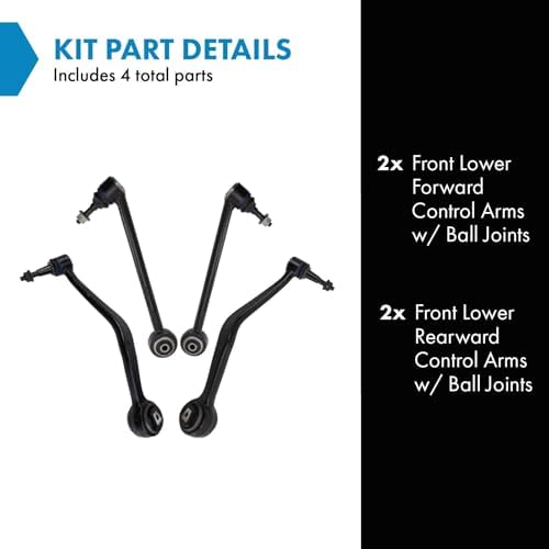 TRQ Front Lower Control Arm with Ball Joint Set Compatible with 2011-2013 Chevrolet Caprice