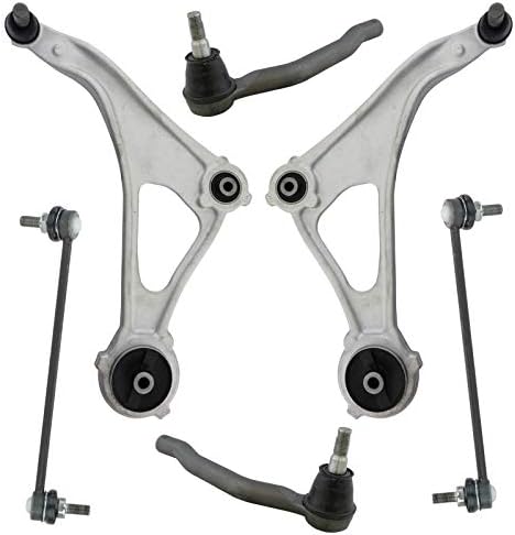 TRQ Front Steering & Suspension Kit Control Arm with Ball Joint Sway Bar Stabilizer Link Tie Rod Compatible with 2015-2018 Nissan Altima 2016-2023 Maxima