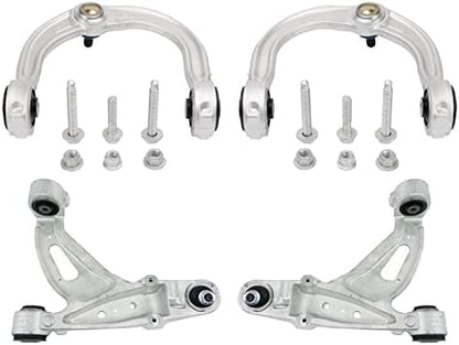 TRQ Front Driver & Passenger Side Upper & Lower Control Arm with Ball Joint Set Compatible with 2003-2007 Cadillac CTS