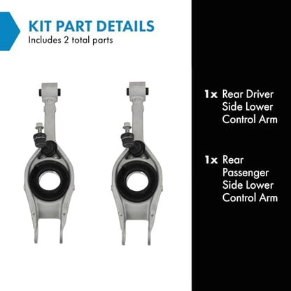 TRQ Rear Lower Control Arm Set Compatible with 2011-2015 Hyundai Sonata 2011-2016 Kia Optima