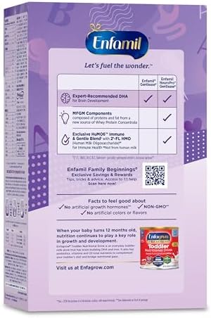 Enfamil NeuroPro Gentlease Baby Formula, Brain Building DHA, HuMO6 Immune Blend, Designed to Reduce Fussiness, Crying, Gas & Spit-up in 24 Hrs, has Prebiotics to Promote Softer Stools, Baby Milk, 30.4 Oz Refill