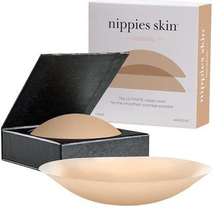 Nippies Nipple Covers for Women - Sticky Adhesive Silicone Pasties - Reusable Pasty Nipple Cover with Travel Box