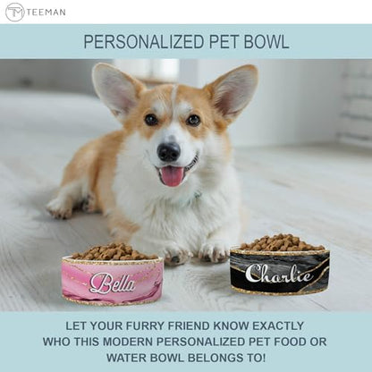 LASFOUR Personalized Dog Bowl, Custom Dog Bowls with Name, Customized Ceramic Dog Bowls 16 oz., 32 oz. for Dry, Wet Food & Water, Pet Feeding Supplies