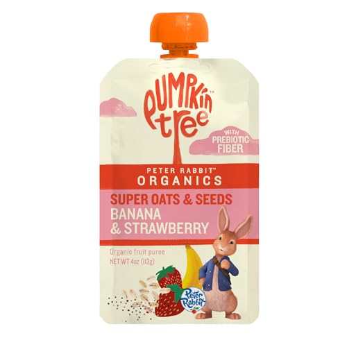 Pumpkin Tree Organics Super Oats & Seeds, Banana & Strawberry, 4 Ounce (Pack of 10)