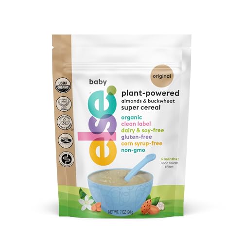 Else Nutrition Baby Cereal Stage 1 for 6 months+, Plant Protein, Organic, Whole foods, Vitamins and Minerals (Original, 6 Pack)