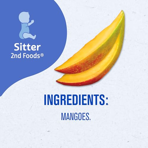 Gerber 2nd Food Baby Food Mango Puree, Natural & Non-GMO, 4 Ounce Tubs, 2-Pack (Pack of 8)