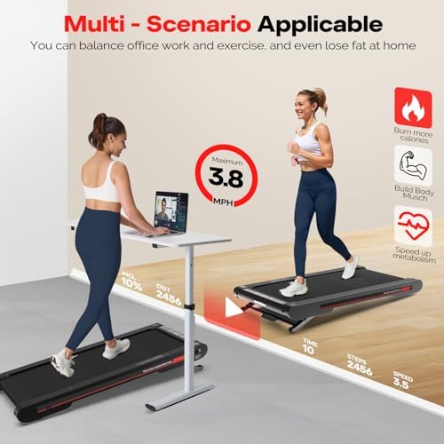 Sperax Walking Treadmill Pad with APP, 3 in 1 Under Desk Treadmill, 400W Low Noise Walking Vibration Pad with Remote Control,Portable Treadmills for Home Office