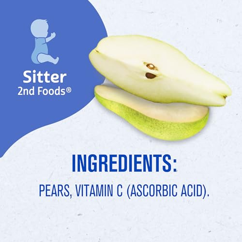 Gerber 2nd Food Baby Food Pear Puree, Natural & Non-GMO, 4 Ounce Tubs, 2-Pack (Pack of 8)