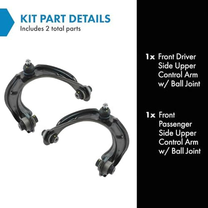TRQ Front Upper Control Arm with Ball Joint Set Compatible with 2009-2014 Acura TL TSX 2008-2012 Honda Accord