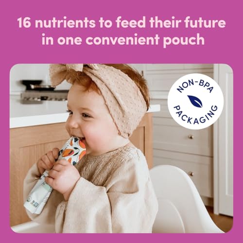 Cerebelly Organic Baby Food Pouches – Dairy Free Smoothies for Toddlers | No Added Sugar, Fiber, Non-GMO | Toddler Smoothie Pouches | 4oz BPA-Free Baby Food | Sweet Potato Banana Blueberry | 6 Count