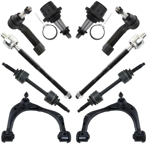 TRQ Front Steering & Suspension Kit Ball Joint Control Arm with Ball Joint Sway Bar Stabilizer Link Tie Rod Compatible with 2015-2020 Ford F-150