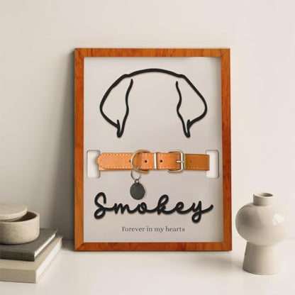 Dog Collar Memorial Frame, Custom Dog Ear Frame Art, Pet Collar Holder, Dog Ear Sign, Pet Bereavement Gifts, Pet Memorial Frame, Dog Lover Gift, Dog Memorial Gifts For Loss Of Dog