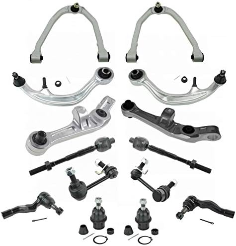 TRQ Front Steering & Suspension Kit Ball Joint Control Arm Control Arm with Ball Joint Sway Bar Stabilizer Link Tie Rod Compatible with 2003-2004 INFINITI G35 Nissan 350Z