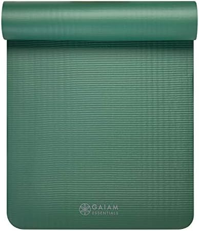 Gaiam Essentials Thick Yoga Mat Fitness & Exercise Mat with Easy-Cinch Carrier Strap,72"L X 24"W X 2/5 Thick, 10mm