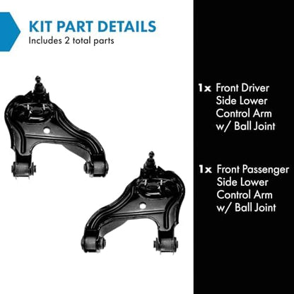 TRQ Front Lower Control Arm with Ball Joint Set Compatible with 2003-2010 Dodge Ram 2500 Ram 3500 2011-2013 Ram 2500 2011-2012 3500