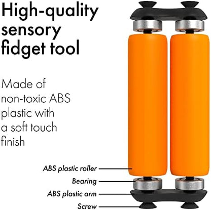 ONO Roller - Handheld Fidget Toy for Adults | Help Relieve Stress, Anxiety, Tension | Promotes Focus, Clarity | Compact, Portable Design (Junior Size/ABS Plastic, Orange)