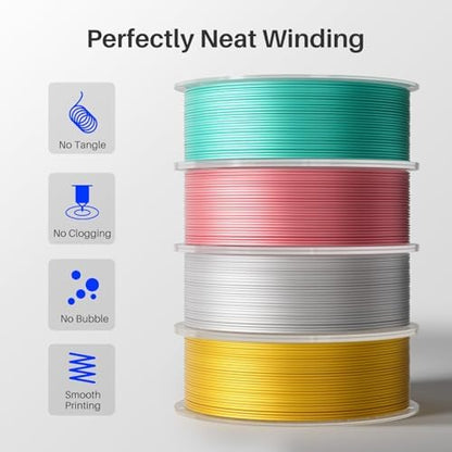 ELEGOO Silk PLA Filament 1.75mm Blue Purple 1KG, Shiny Multi Color 3D Printer Filament Dimensional Accuracy +/- 0.05mm, 1kg Spool(2.2lbs) Fits for Most FDM 3D Printers