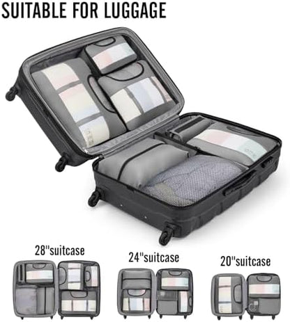 Veken 10 Set Packing Cubes for Travel Essential, Suitcase Organizer Bags in 4 Sizes, Carry-On Luggage Accessories with Large Laundry & Hanging Toiletry Bag, Must-Have for Airplane, Road Trip & Camping