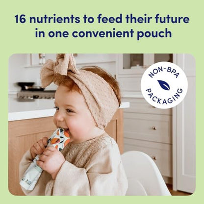 Cerebelly Organic Baby Food Pouches – Dairy Free Smoothies for Toddlers | No Added Sugar, Fiber, Non-GMO | Toddler Smoothie Pouches | 4oz BPA-Free Baby Food | Celery Apple Kiwi | 12 Count