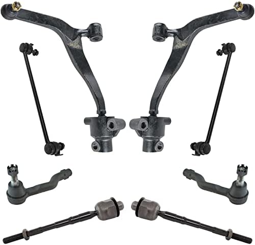 TRQ Front Steering & Suspension Kit Control Arm with Ball Joint Sway Bar Stabilizer Link Tie Rod Compatible with 2003-2008 INFINITI FX35 FX45 IN4510100 IN4511100
