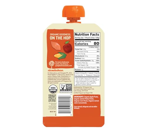 Pumpkin Tree Peter Rabbit Organics, Apple, Sweet Potato, and Corn, 4.4 Ounce (Pack of 10)