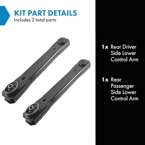 TRQ Rear Lower Control Arm Set Compatible with 1999-2004 Jeep Grand Cherokee