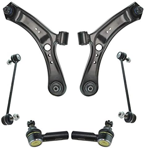 TRQ Front Steering & Suspension Kit Control Arm with Ball Joint Sway Bar Stabilizer Link Tie Rod Compatible with 2007-2013 Suzuki SX4