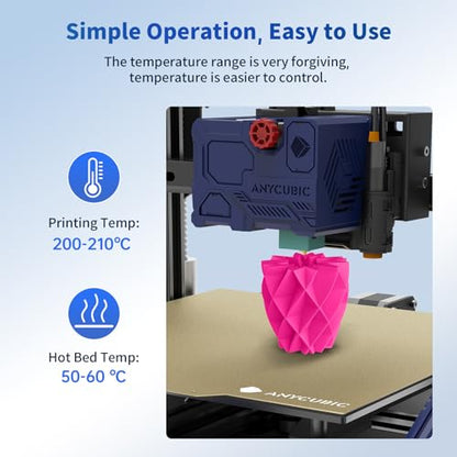 ANYCUBIC PLA 3D Printer Filament, 3D Printing PLA Filament 1.75mm Dimensional Accuracy +/- 0.02mm, 1KG Reusable Spool (2.2 lbs), Magenta
