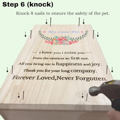 Wooden Handmade Pet Casket|Dog Cat Casket,Coffin|Pet Caskets For Dogs,Cats,|Pet Burial Box,Pet Memorial(23.6"L x14.5"W x8.2" H Inside) Medium Blue