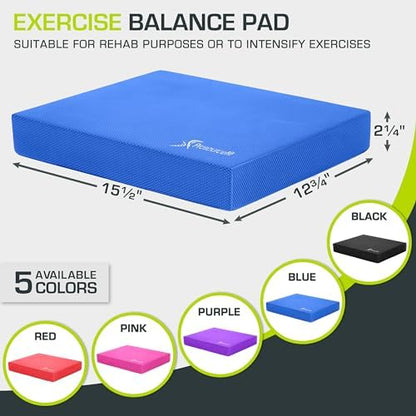 ProsourceFit Exercise Balance Pad – Non-Slip Cushioned Foam Mat & Knee Pad for Fitness and Stability Training, Yoga, Physical Therapy