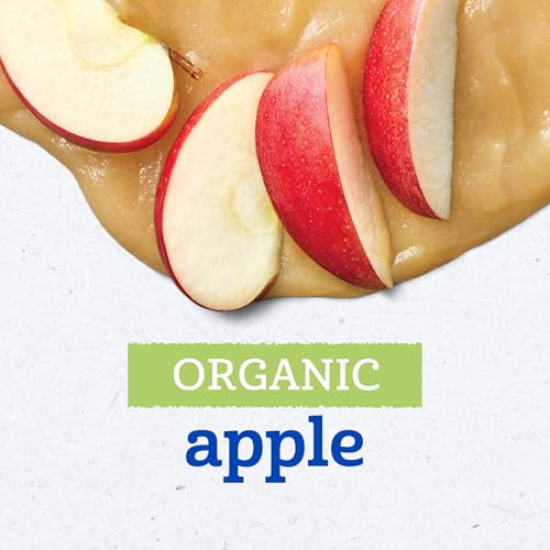 Gerber Stage 1 Baby Food, Organic Apple Jar, Fruit Puree, Vitamin C, Non-GMO, Baby Food Fruit, Puree Jars Glass, 10-pack