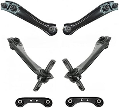 TRQ Rear Control Arm Set Driver & Passenger Side Upper & Lower Compatible with 1996-2000 Honda Civic