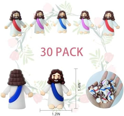 Mini Jesus Figures, Set of 30pcs Action Figures Little Jesus Figures, Tiny Jesus Figures to Hide and Seek Religious Gifts for Easter Egg Stuffers