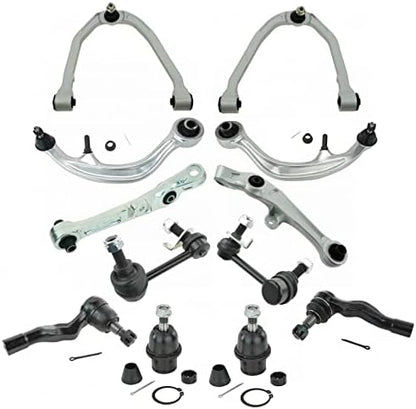 TRQ Front Steering & Suspension Kit Ball Joint Control Arm Control Arm with Ball Joint Sway Bar Stabilizer Link Tie Rod Compatible with 2005-2007 INFINITI G35 2005-2009 Nissan 350Z