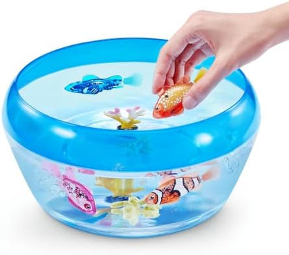 Robo Alive Robo Fish Robotic Swimming Fish (Pink + Golden) by ZURU Water Activated, Changes Color, Comes with Batteries, Amazon Exclusive (2 Pack) Series 3