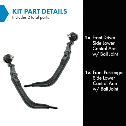 TRQ Front Lower Control Arm with Ball Joint Set Compatible with 1986-1989 Acura Integra 1984-1987 Honda Civic