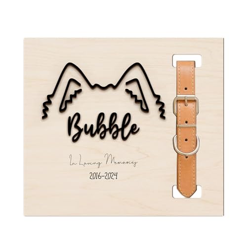 Personalized Pet Collar Frame Remembrance Sympathy Dog or Cat Keepsake Pet Picture Frame Memorial - Dog Memorial Frame Loss of Dog Gifts In Loving Memories Pet Lover MP45