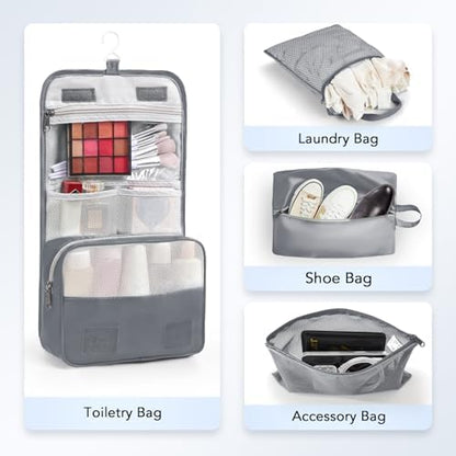 10 Set Compression Packing Cubes for Travel Essentials,Compressible Expandable Packing Cubes for Suitcase,OlarHike Luggage Organizer Bags for Travel,Handy Helper for Organizing Clothes(Gray)