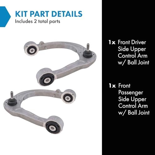 TRQ Front Upper Control Arm with Ball Joint Set Compatible with 2008-2014 Cadillac CTS 2004-2009 SRX 2005-2011 STS