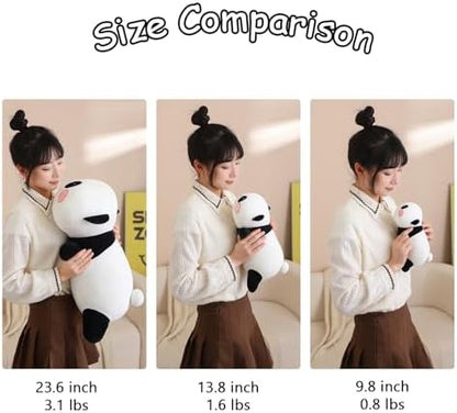 SQEQE Weighted Panda Plush, Weighted Panda Stuffed Animal, Cute Plushies Soft Bear Pillow Toy Gift for Kids Adults 13.8 Inch, 1.6 Lbs
